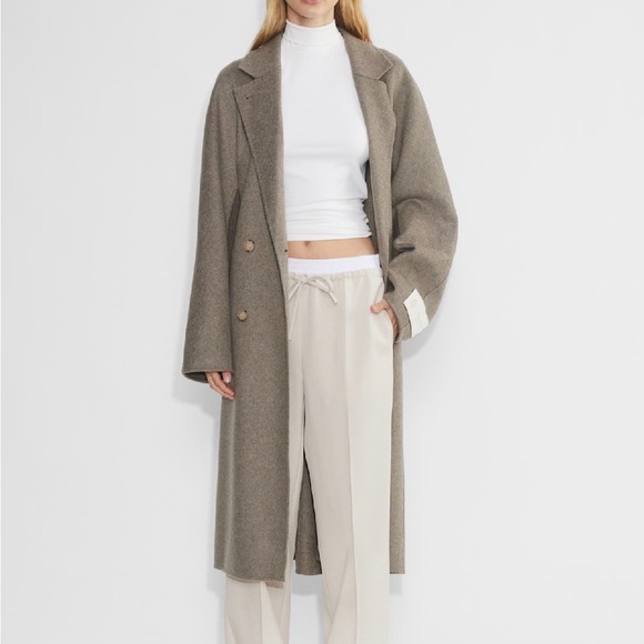 NWT!Aritzia Babaton Equity Pants Wide-leg 95%wool twill pants Size L Matte Pearl - Picture 4 of 8